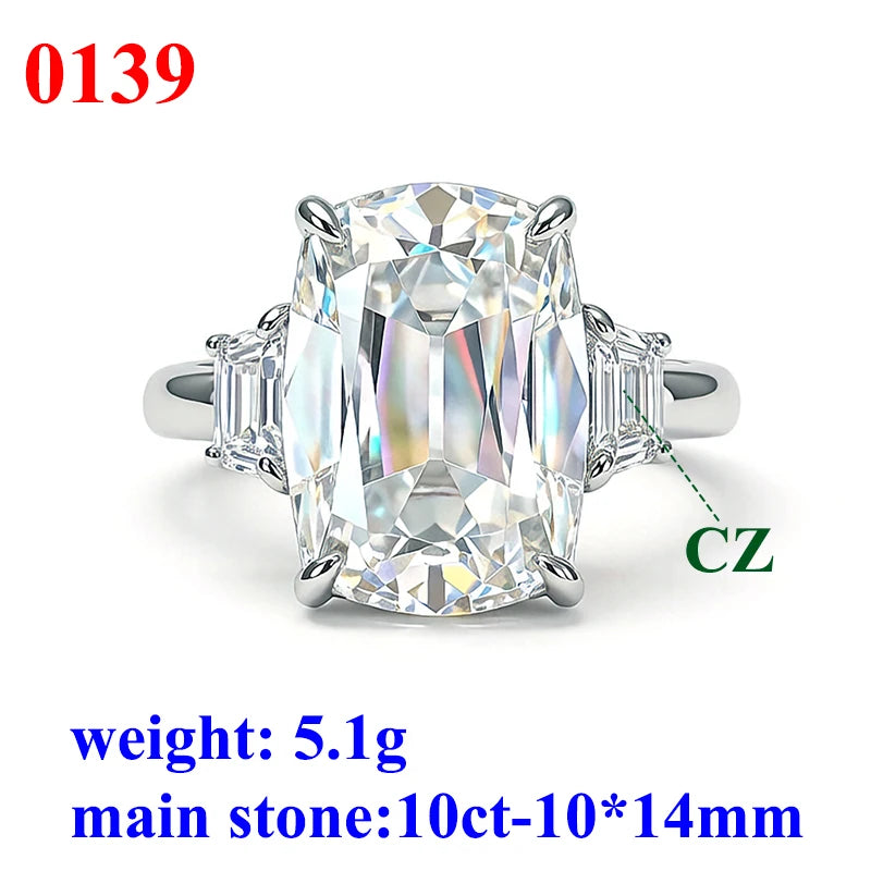 Old European Cut Moissanite Sterling Silver Ring for Women
