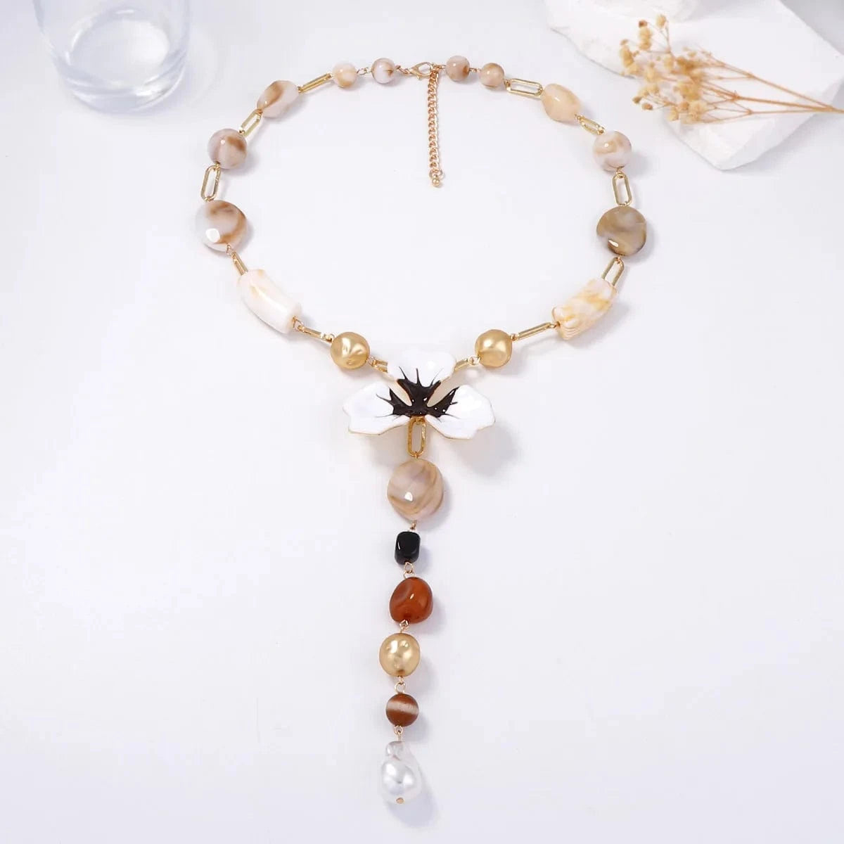 Luxury Crystal Exaggerated Water Droplet Tassel Necklace Women's Fashion Collarbone Chain