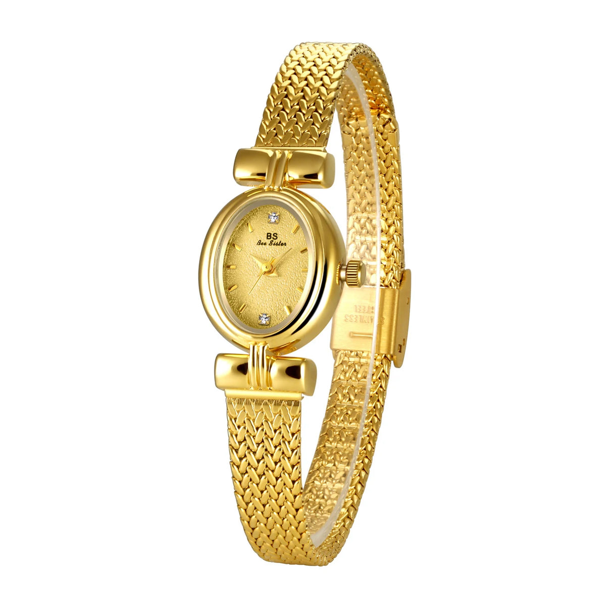 Vintage Gold Oval Quartz Wristwatch