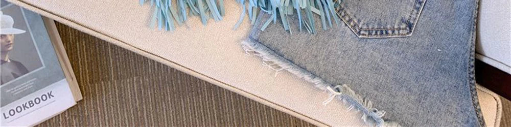Chic Blue Fringe Tassel Halter Summer Top for Women