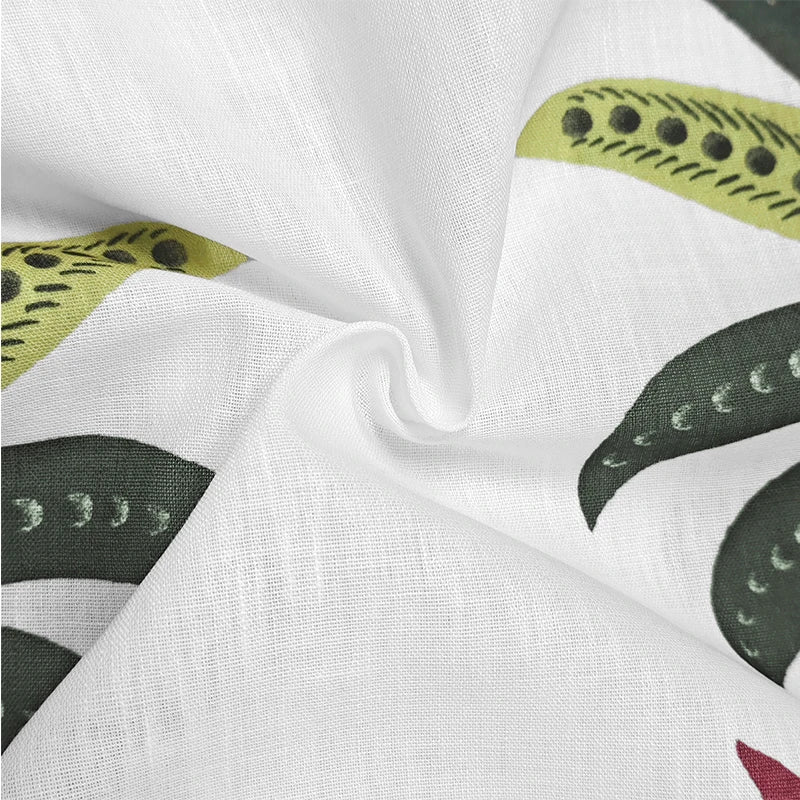Beautyblue Cotton Linen Bohemian White Blouse Vacation Clothes New Casual Loose Raglan Sleeve V-Neck Printed T-shirts for Women