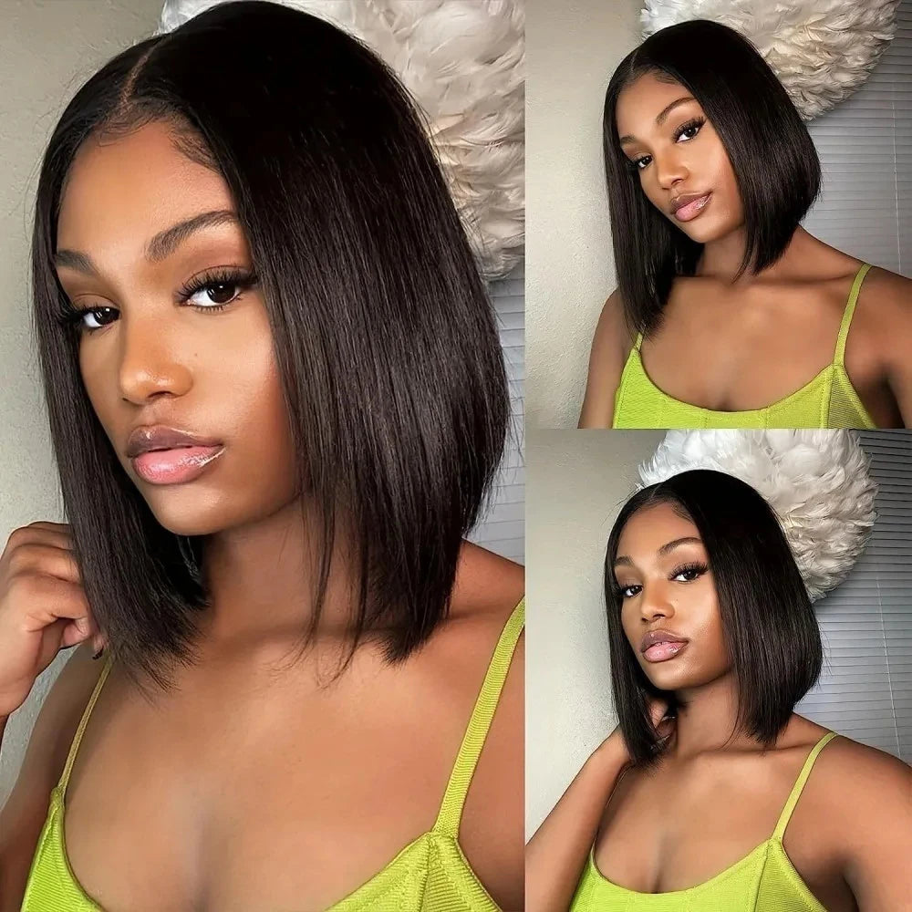 12 14 Inch Straight Short Bob Human Hair Wig Black Vietnamese Hair 13x4 4x4 HD Lace Frontal Bone Straight Bob Human Hair Wigs