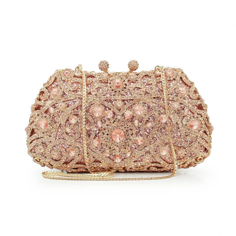 Elegant Rhinestone Sequined Evening Clutch Bag for Women