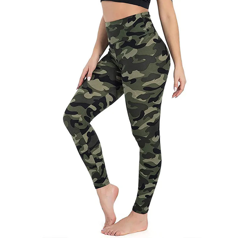 Fashion leopard print pants nine-point high-waisted leggings women's yoga slim-fit waistband hip lift sweatpants