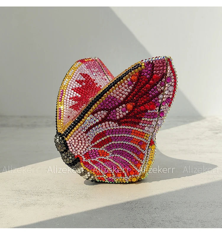 Alizekerr Butterfly Diamond Evening Bags Women 2025 Luxury Designer Gorgeous Rhinestone Clutch Purses And Handbags Wedding Party