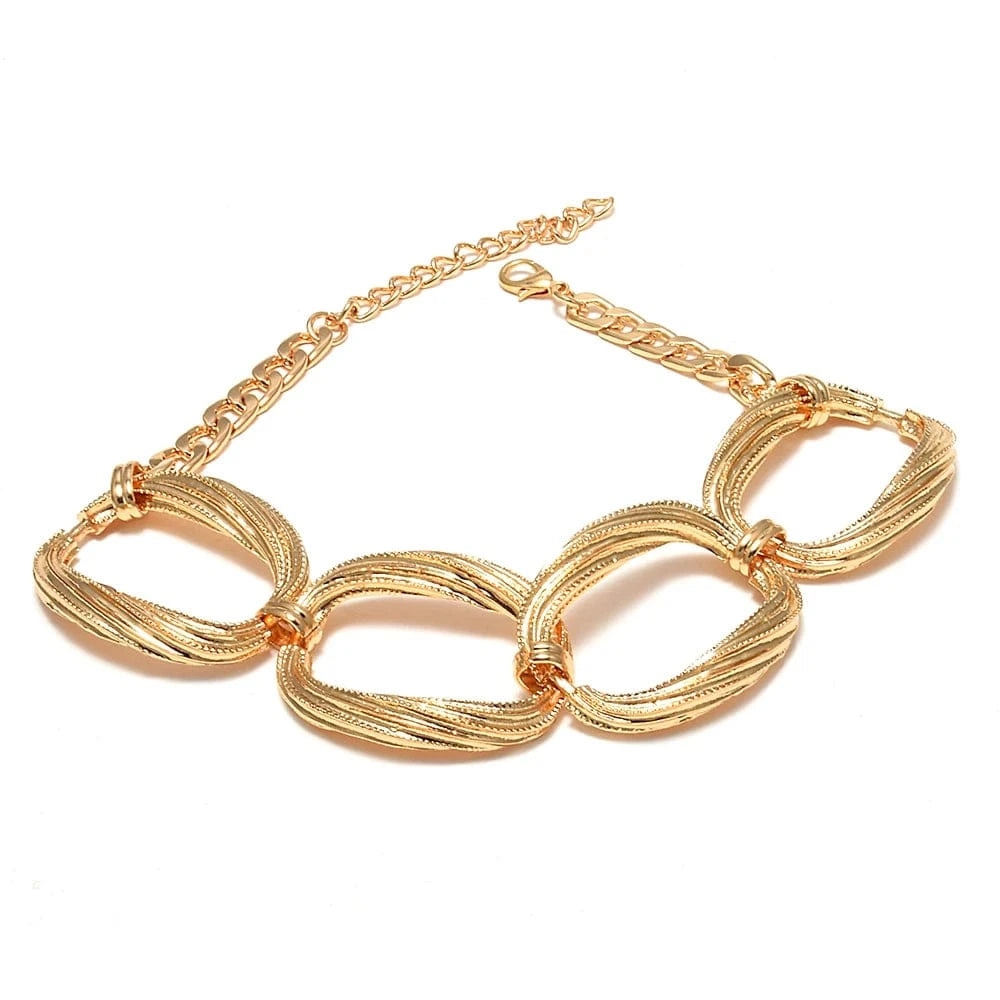 Trendy Bracelet Golden Metal Bracelet Wholesale Of Women's Accessories Round Hoops Bracelet