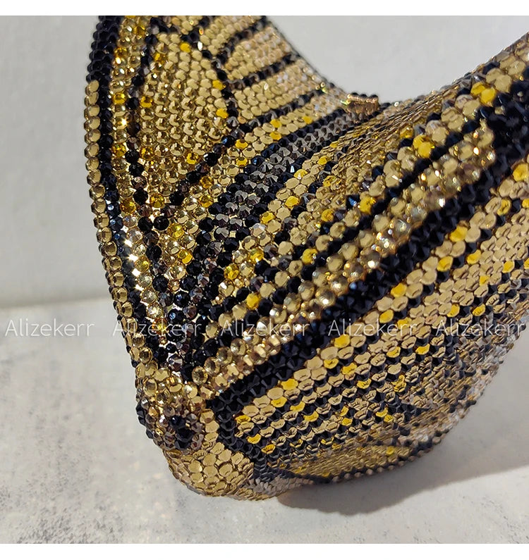 Alizekerr Butterfly Diamond Evening Bags Women 2025 Luxury Designer Gorgeous Rhinestone Clutch Purses And Handbags Wedding Party