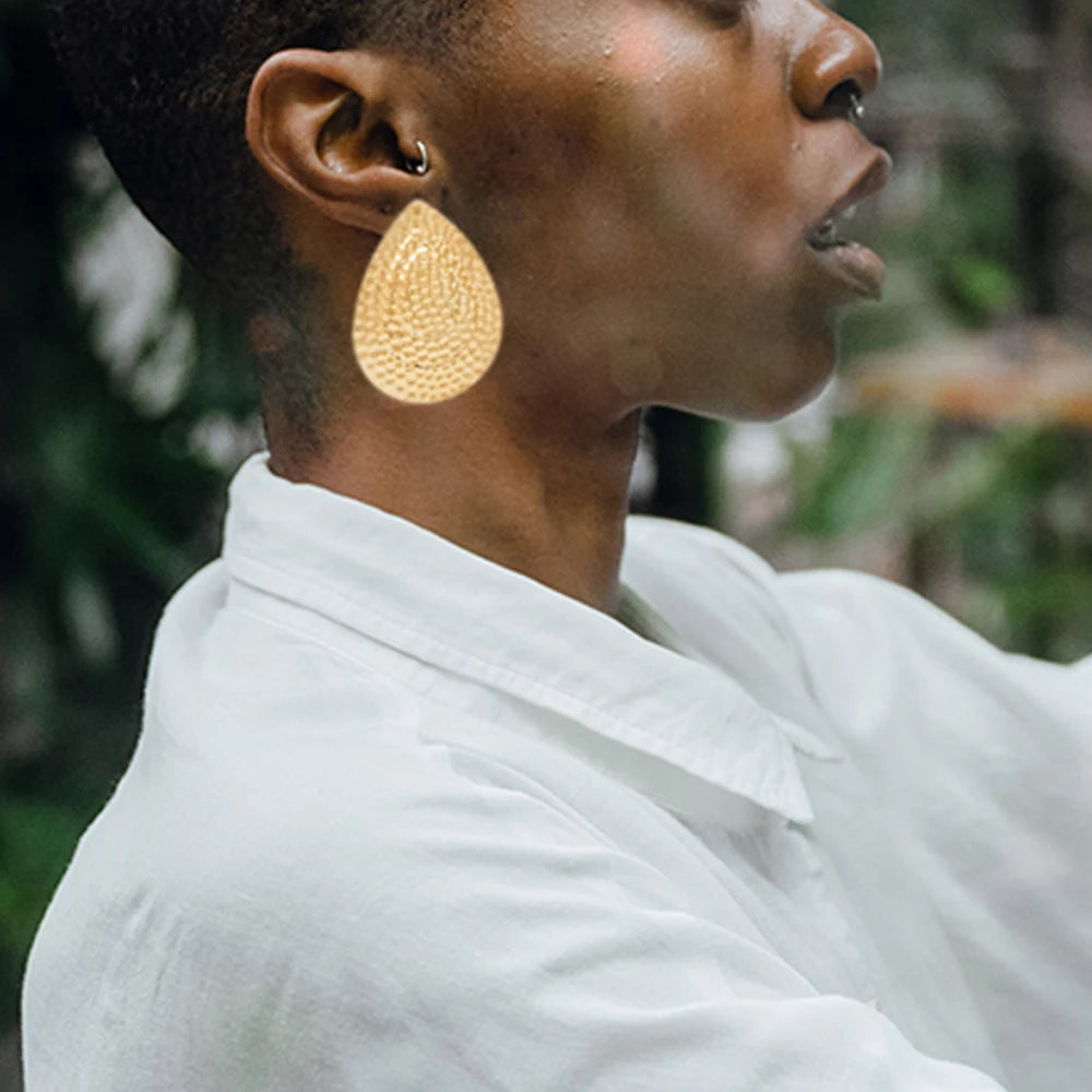 Fashion Jewelry Big Gold Color Round Geometric Earrings Dangle Drop Earrings For Women African Wedding Party Gifts