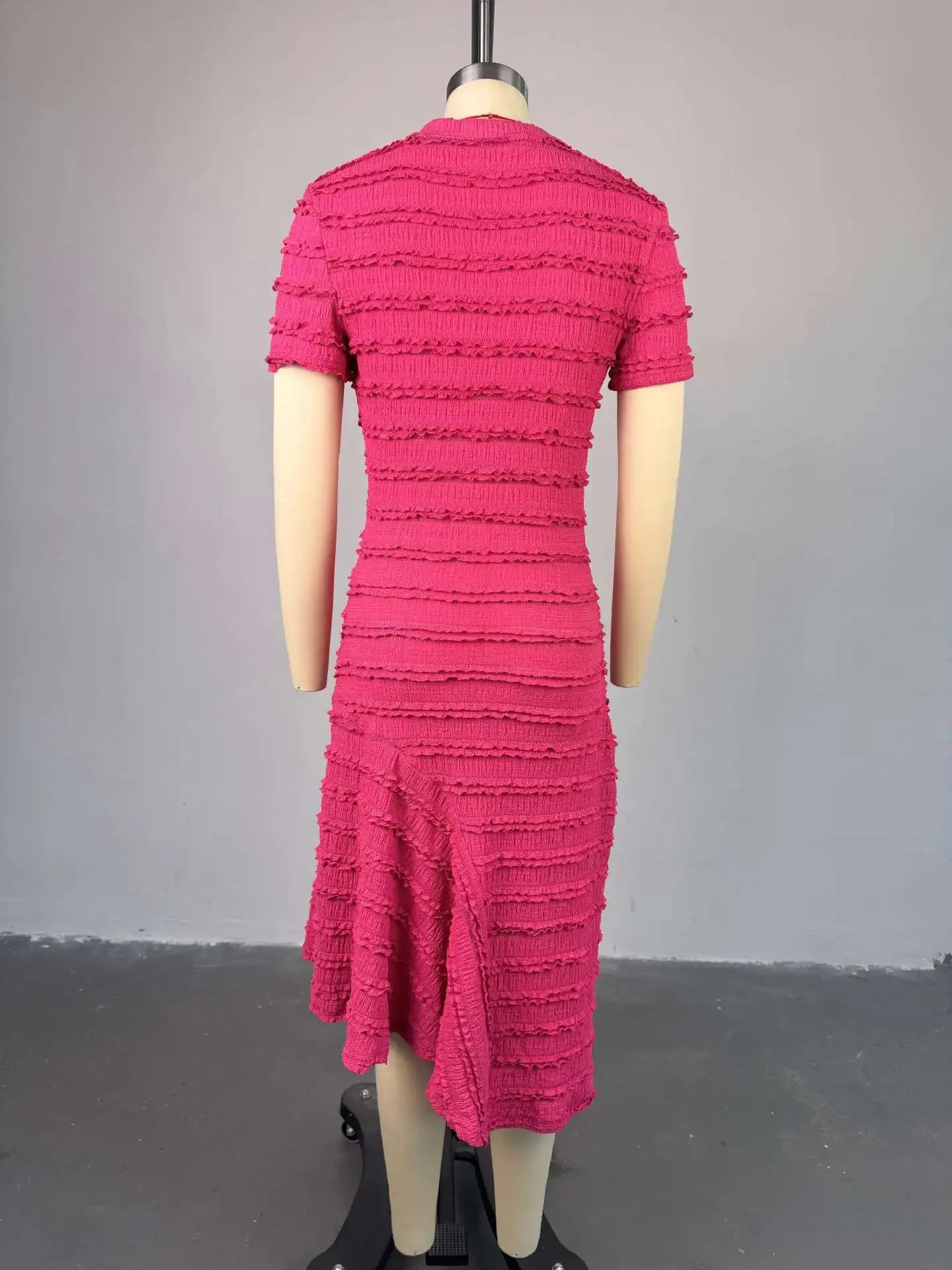 Women Short Sleeve O-neck Big Swing Elastic Dress 2025 Sweet Elegant Sexy Birthday Beach Night Party Vestidos Dresses