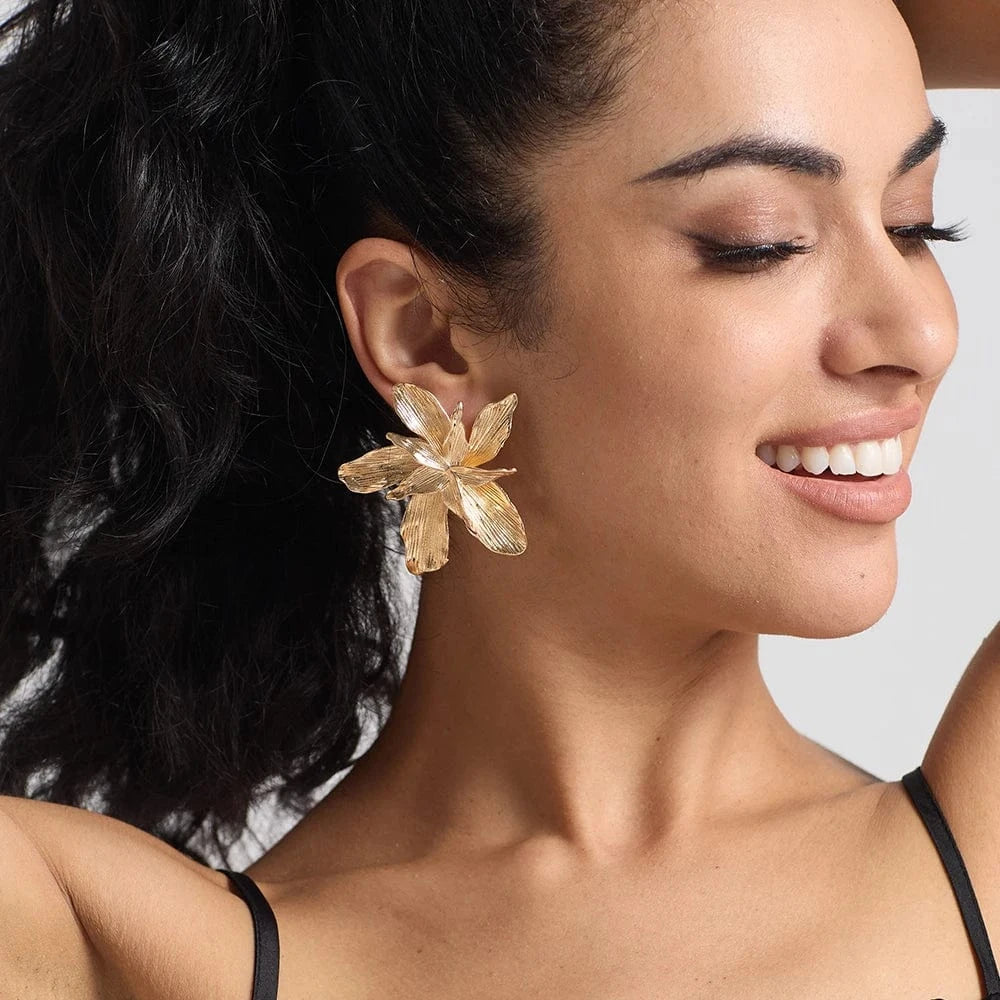 Classic Piercing Earring Double Layered Flower Earrings Popular Women's Accessories Wholesale Trendy Jewelry
