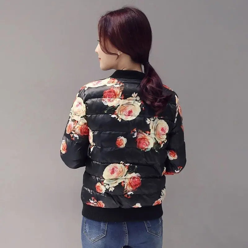 2026 Autumn Winter Women's New Cotton Jacket Fashionable Slim Coat Baseball Cotton Jacket Printed