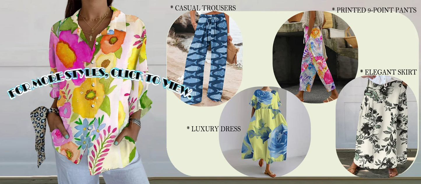 Women's Straight Casual Pants Flower Print Elegant Bohemian Wide Leg Pants Drawstring Design High Waist Beach Pants