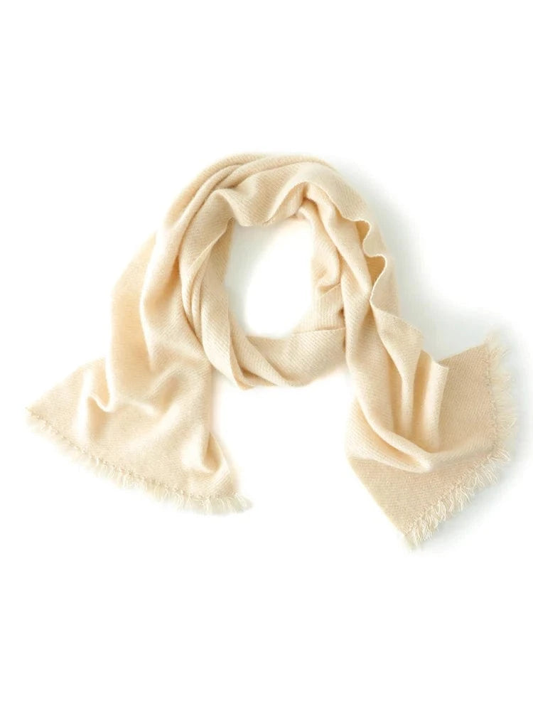 New Chic Women 100% Cashmere Scarf Autumn Winter Cashmere Knitted Tassel Long Shawls Row Style Basic Soft Warm Scarf Luxury Tops