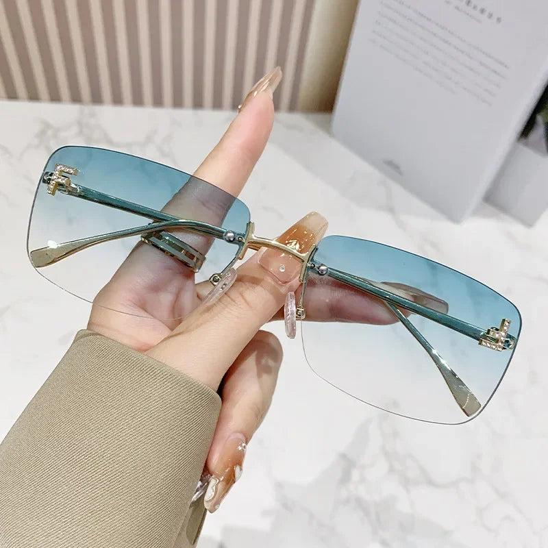 Rimless Square Fashion Sunglasses