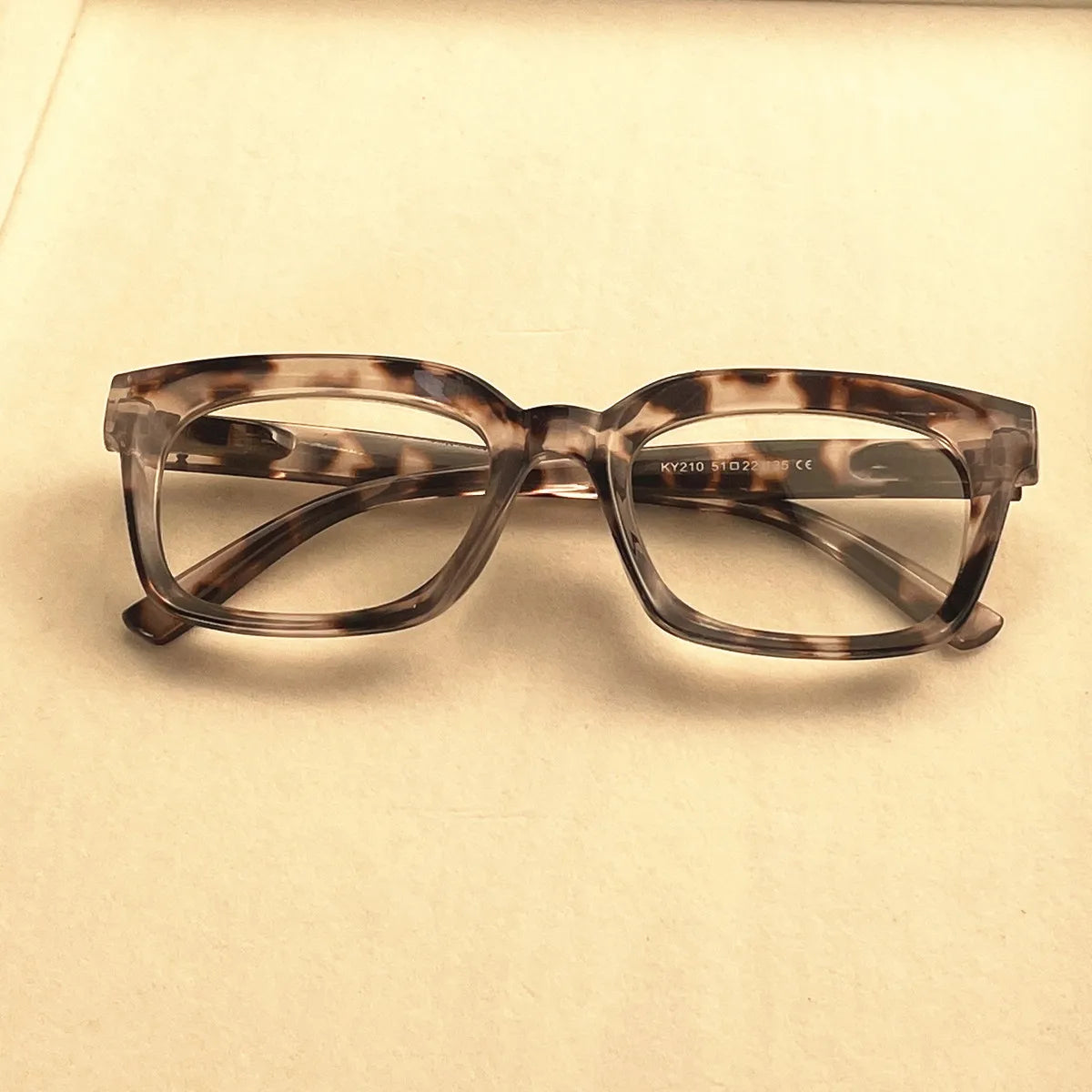 Women's Fashion Square Reading Glasses with Spring Hinges - Tortoiseshell, Solid Brown & Leopard Print Frames