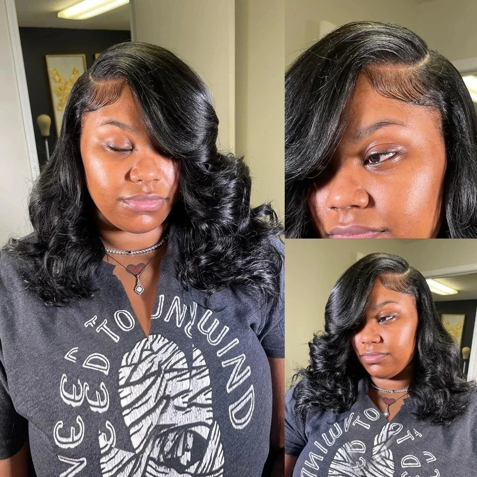 Loose Wave Wig 200% Body Wave Short Bob 13x4 Transparen Lace Front Human Hair Wigs Lace Frontal Closure Wig For Black Women