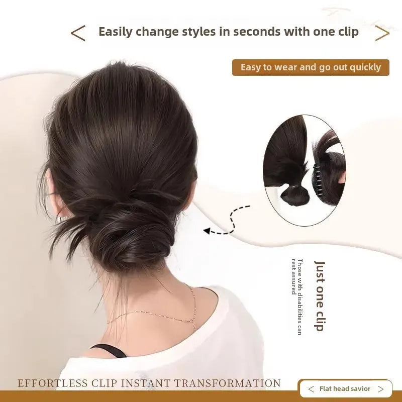 Realistic Hair Extensions Hair Bands Bun Maker Hair Clips Fake Hair Low Ponytail Holder Fake Hair Bundles Hair Accessories