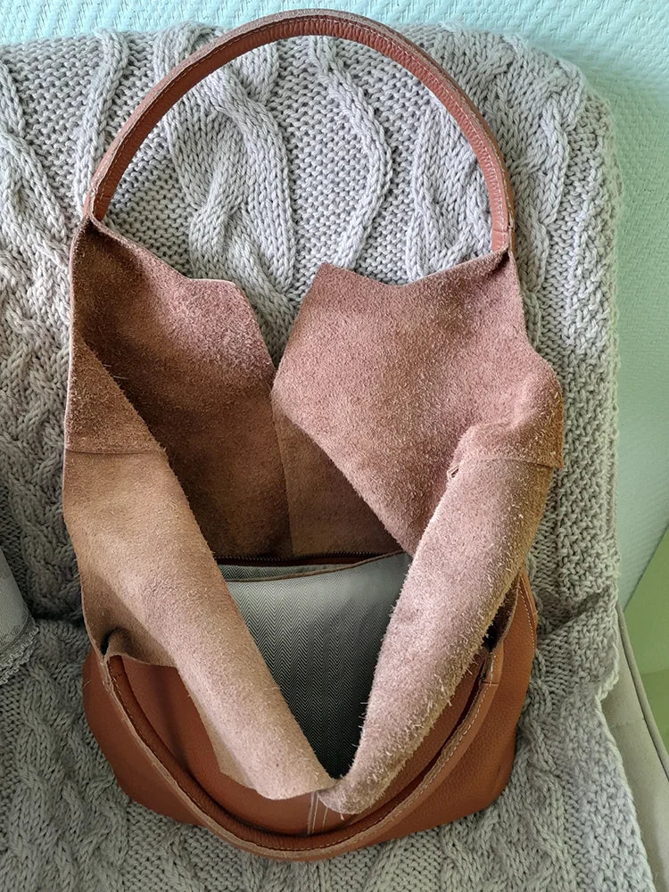 Bucket Bag Ladies Luxury Women Tote Bag Casual Genuine Cow Leather Shoulder Bags ladies Tote Handbags Big Shopper Bag for Female