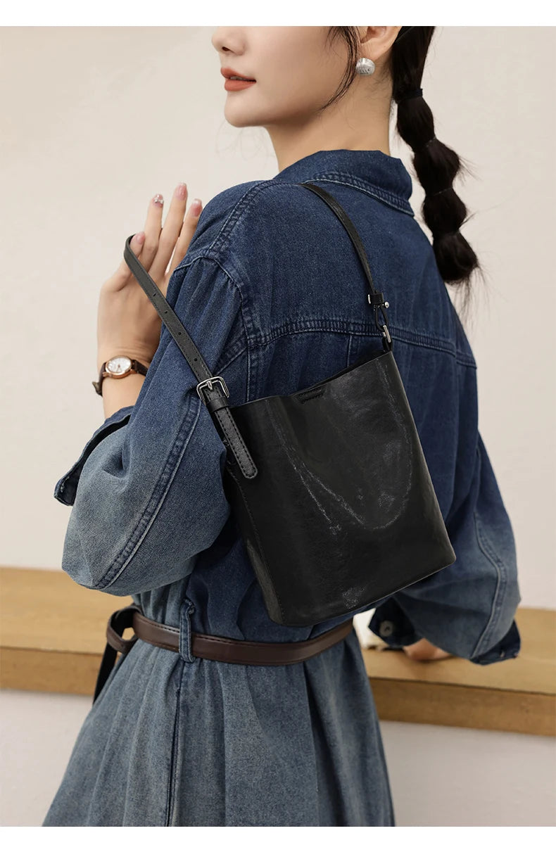 Women's Cowhide Genuine Leather Bag Ladies High Quality Luxury Designer Handbag Fashion Crossbody Bags Female Shoulder Bag Lady