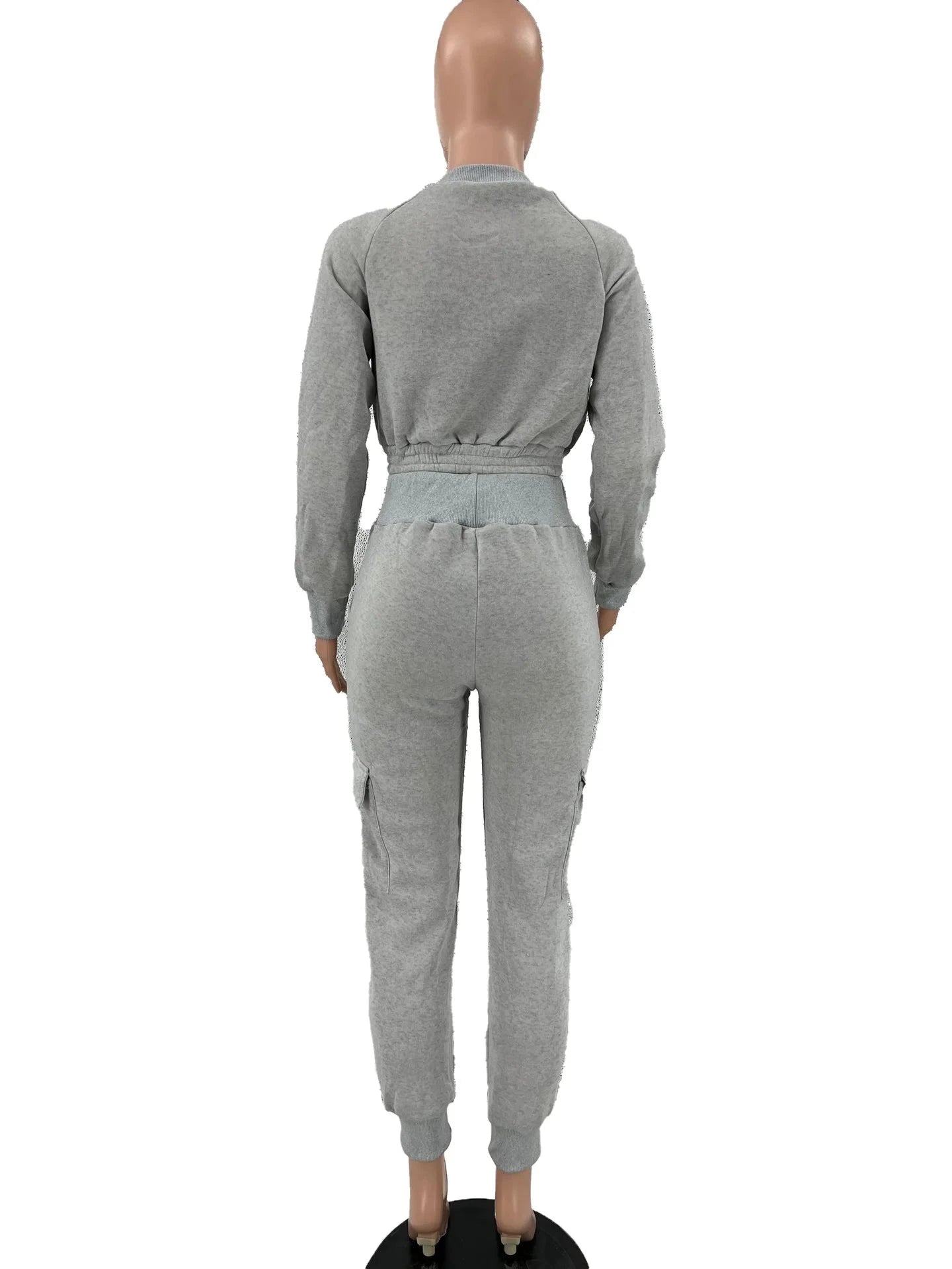 Winter Autumn Cargo Pants Outfit Set Sexy Women Two Pieces Elegant Club Matching Set Lady Casual Tracksuit