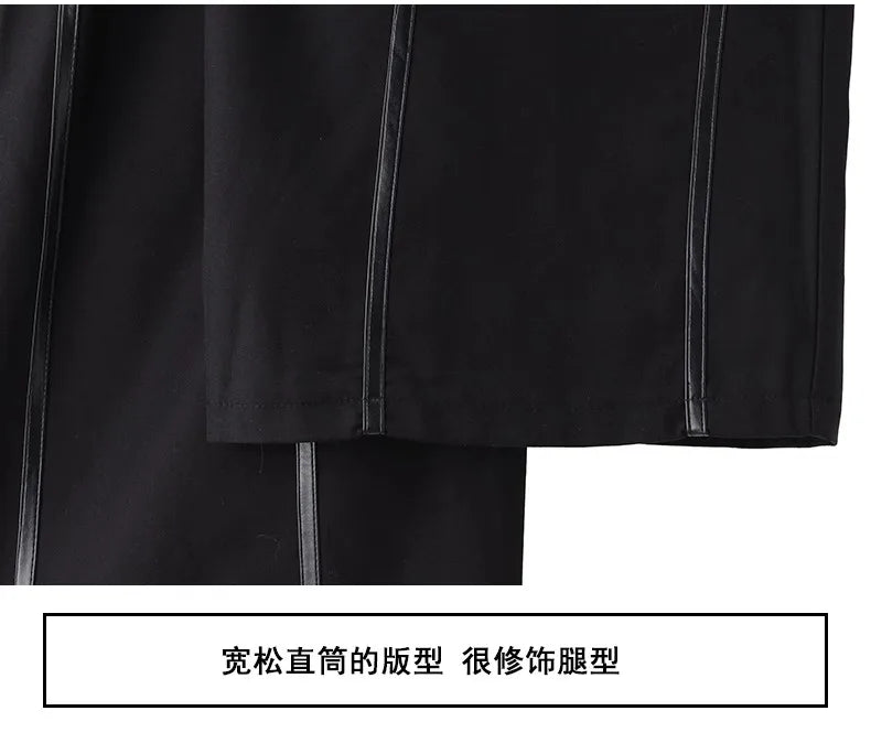 Women's Black Gothic Urban Pants Baggy Oversize Suits Long Pants Harajuku Japanese 2000s Style Y2k Emo Vintage Trousers Clothes