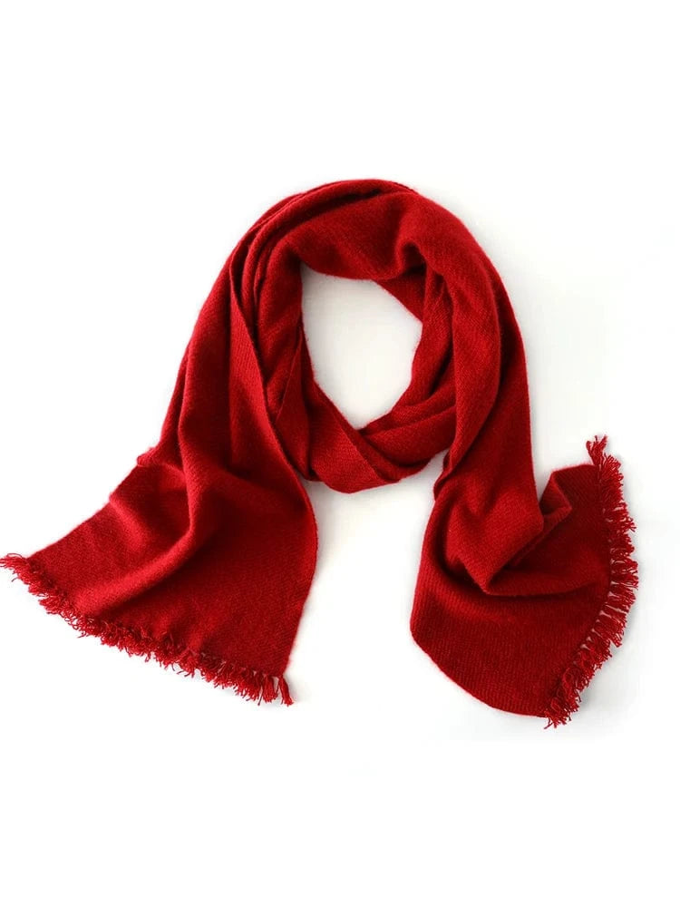 New Chic Women 100% Cashmere Scarf Autumn Winter Cashmere Knitted Tassel Long Shawls Row Style Basic Soft Warm Scarf Luxury Tops