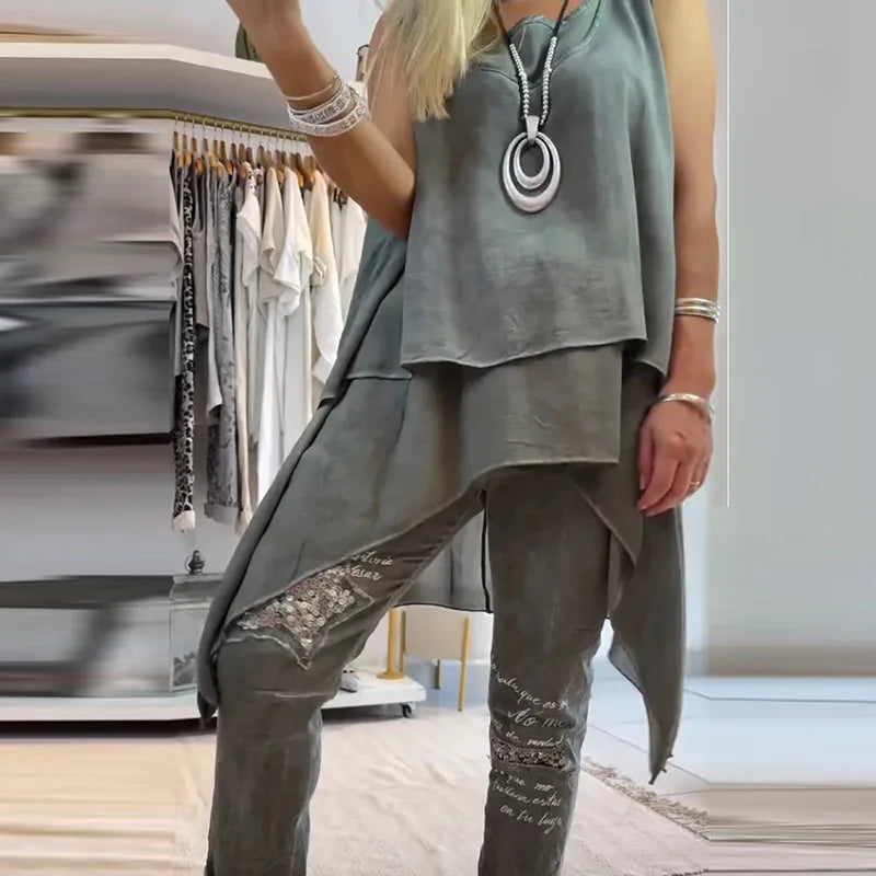 Casual Summer O-neck Multi-color Commuting Blouses Elegant High Street Loose Tees Simple Solid Color Hollow Sleeveless Vest Top