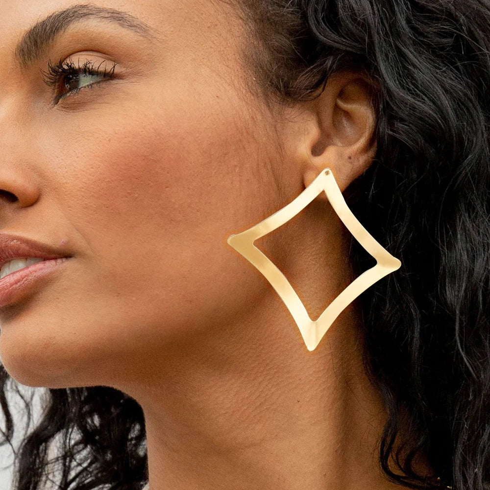 Fashion Jewelry Big Gold Color Round Geometric Earrings Dangle Drop Earrings For Women African Wedding Party Gifts