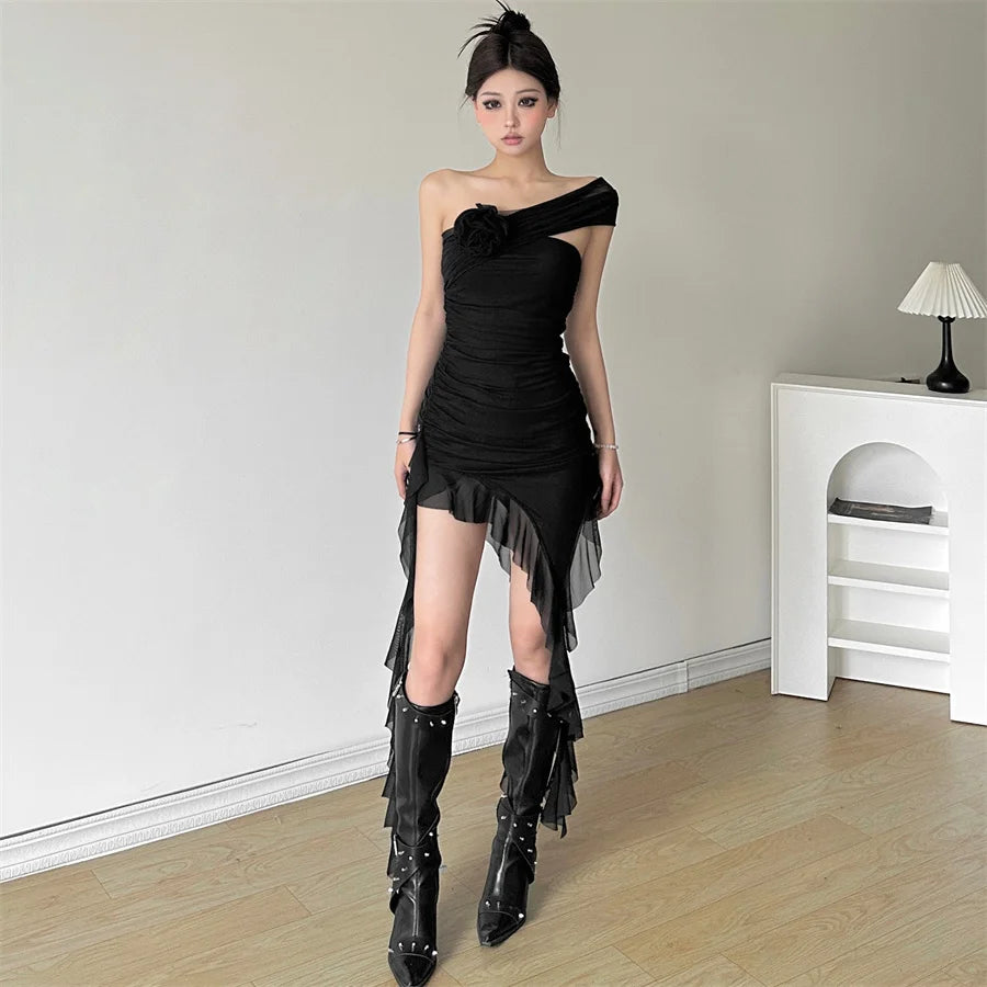 Sylcue Spring Bachelor Party Sweet Gentle Intellectual Tight Character Hot Mature Beautiful Girl Chest Tassel Dress