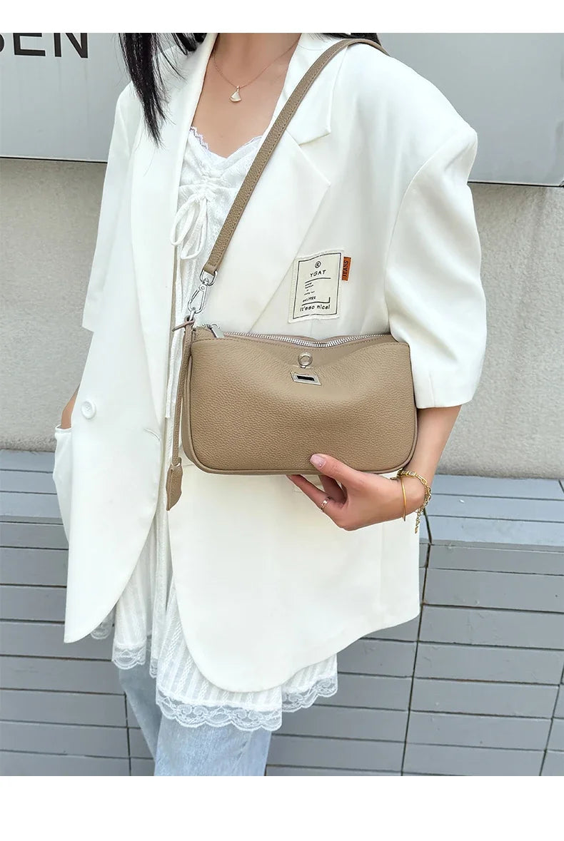 Women Cow Real Leather Shoulder Bags Ladies Natural Cowhide Fashion Retro Handbags Female Designer Luxury Crossbody Bag for Lady