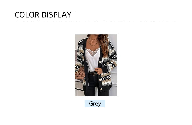 Women's Knitted Cardigan Jacket Christmas Sweater Fashion Autumn Winter 2024 New Style Warm Cozy Festive Knitwear