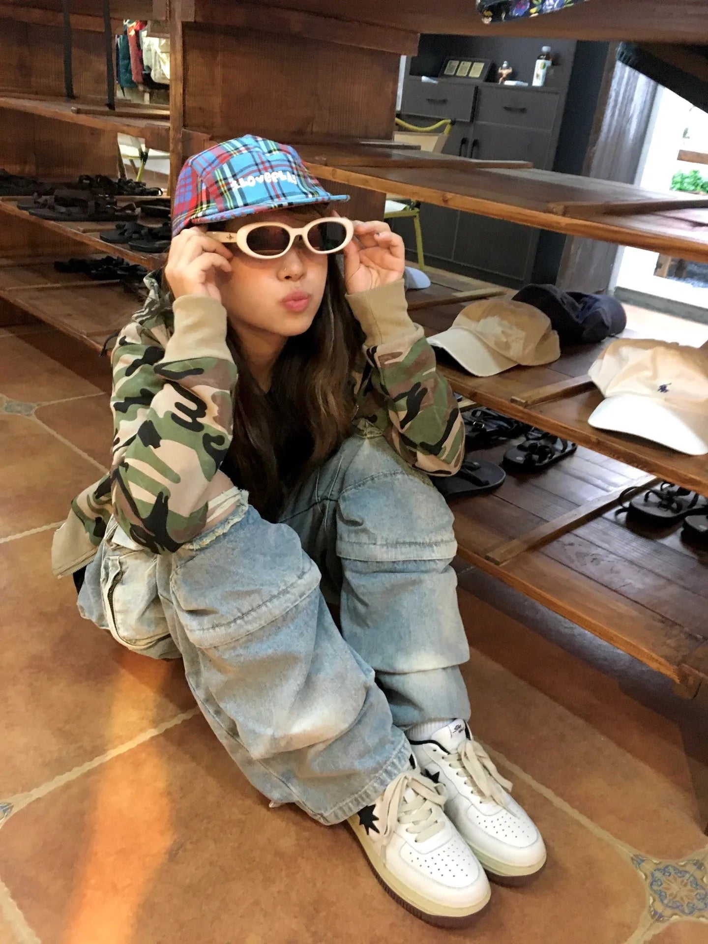 Karrram Japanese Y2k Cropped Jacket Vintage Harajuku Short Coat 2000s Korean Fashion Camouflage Zipper Hooded Sweatshirt Grunge