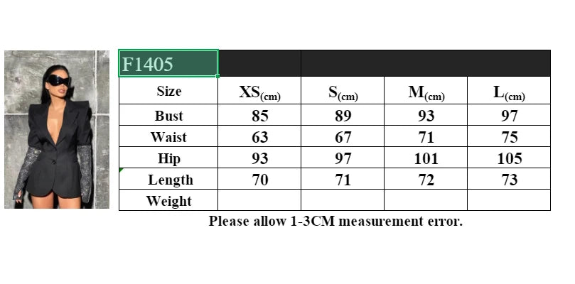 Women Horn-Shoulder Suit Deep V-Neck Slim Mini Skirt Cuff Splicing Single Breasted Sexy Dress Workplace High-Rise Commuter Wear