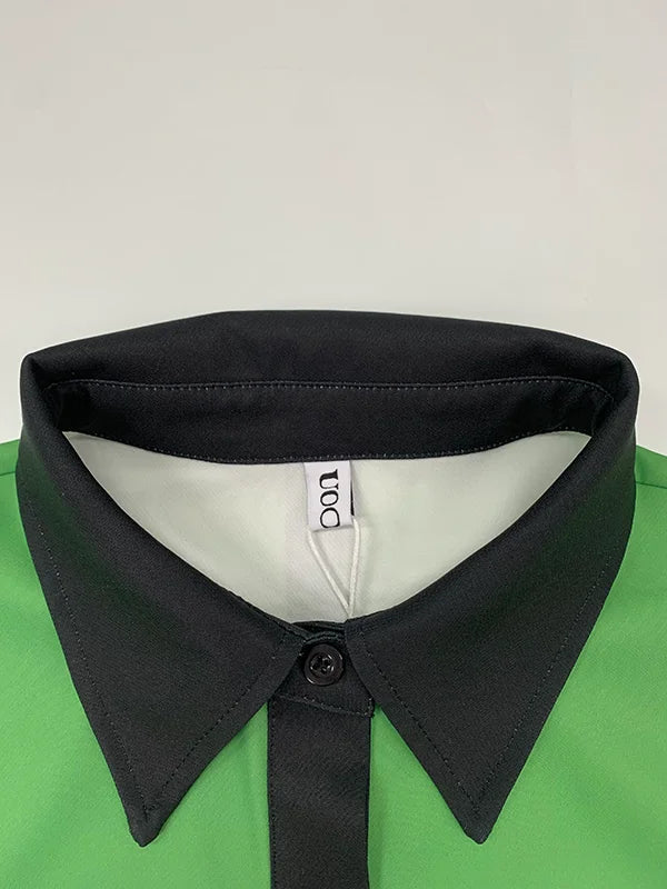 Beautyblue 2025 Summer Polo T-shirt Chic Elegant Shirt Loose Half Sleeves Button High Street Cool Women's Fashion Blouses Tops