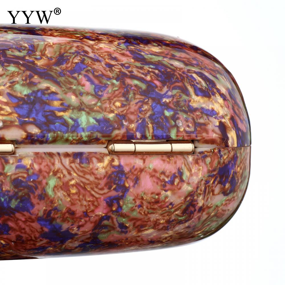 YYW Design Shell Acrylic Clutch Purse Women Marble Bag Luxury Elegant Lady Evening Bag Roud Cute Purple Handbag Shoulder Bags