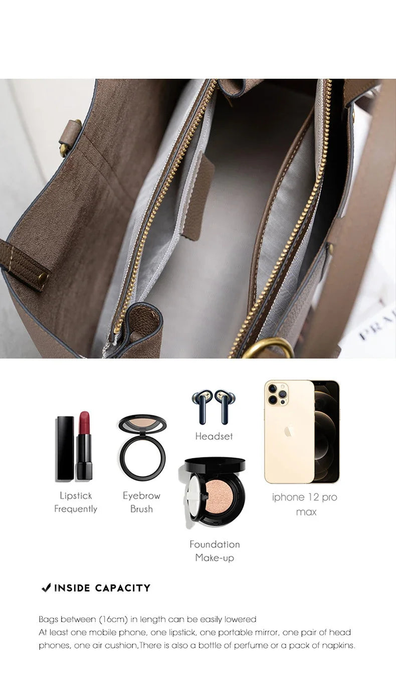 Female Soft Natural Cowhide Handbags Women Cow Genuine Leather Shoulder Bag Ladies Fashion Designer Luxury Retro Crossbody Bags