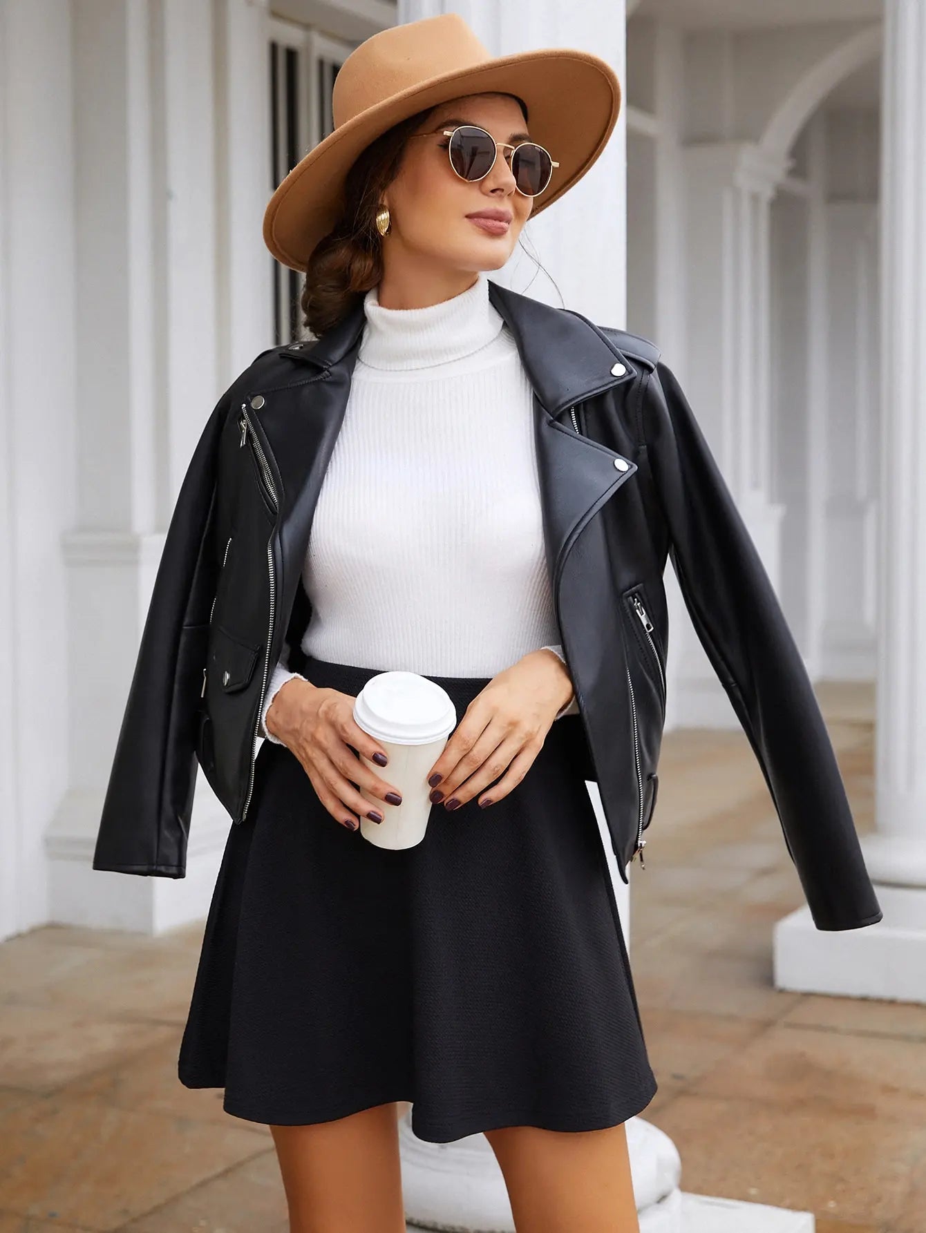 Solid color skirt, fluffy skirt, elastic waist, elastic mid waist, black umbrella skirt, big swing skirt, short skirt