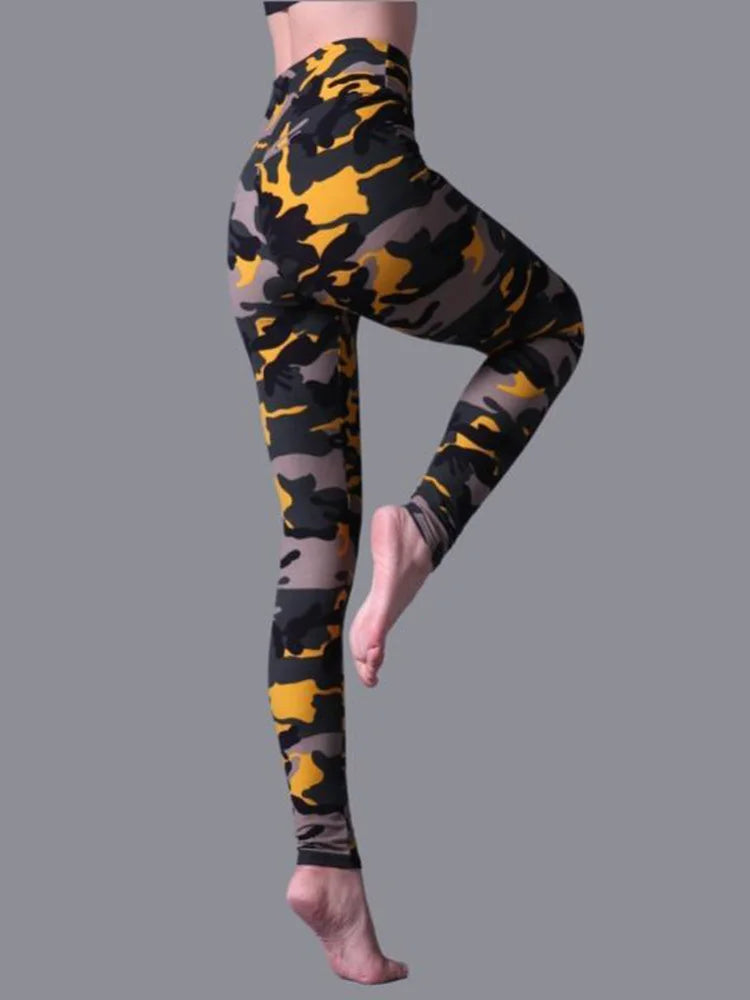 CUHAKCI High Waist Leggings Sportwear Workout Women Jeggings Elastic Pants Leopard Summer Printed Stripe Sexy Fitness Leggins