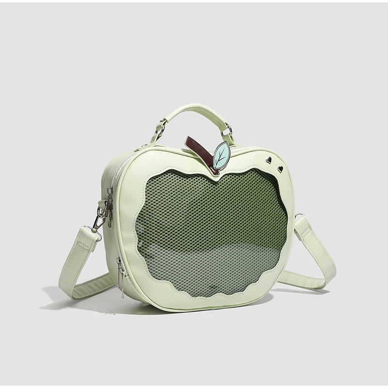 Women's multifunction handbag cute sweet apple shape fashion design large capacity handbag  new versatile niche transparent bag