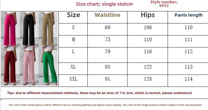 Elegant Pure Color Draped Wide Leg Suit Pants for Women High Waist Long Trousers Fashionable Business Casual Loose Fit