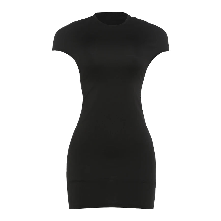 Elegant Ruched Backless Patchwork Mini Dress for Women