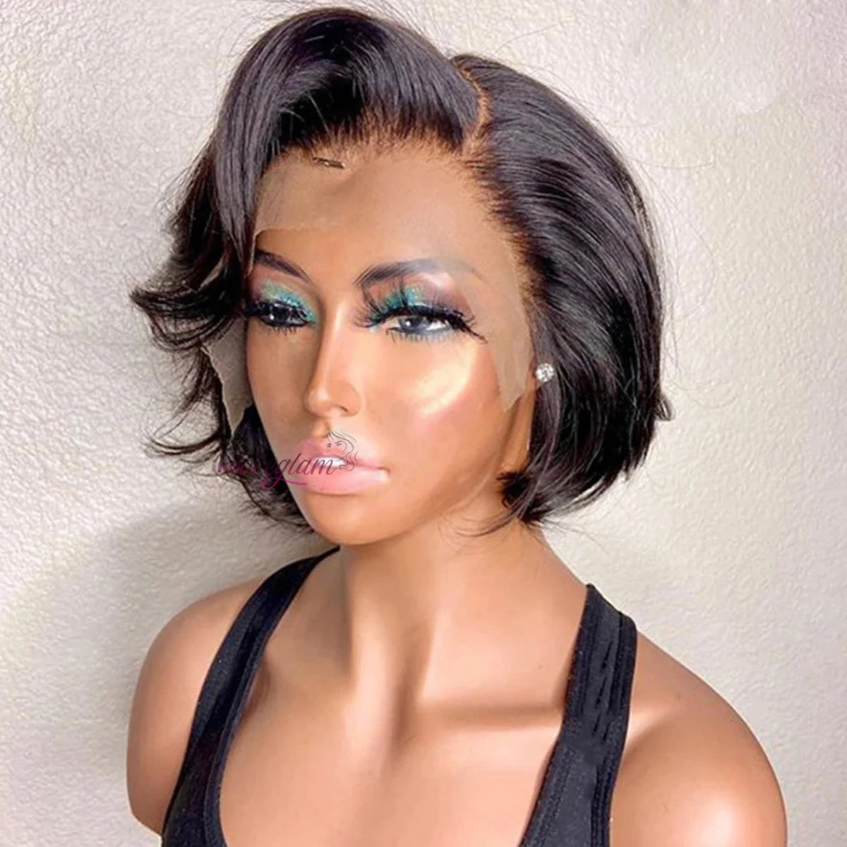 Ombre Pixie Cut Human Hair Lace Front Wig for Women
