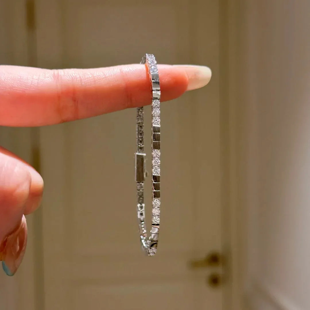 Geometric Cubic Zirconia Tennis Bracelet for Women