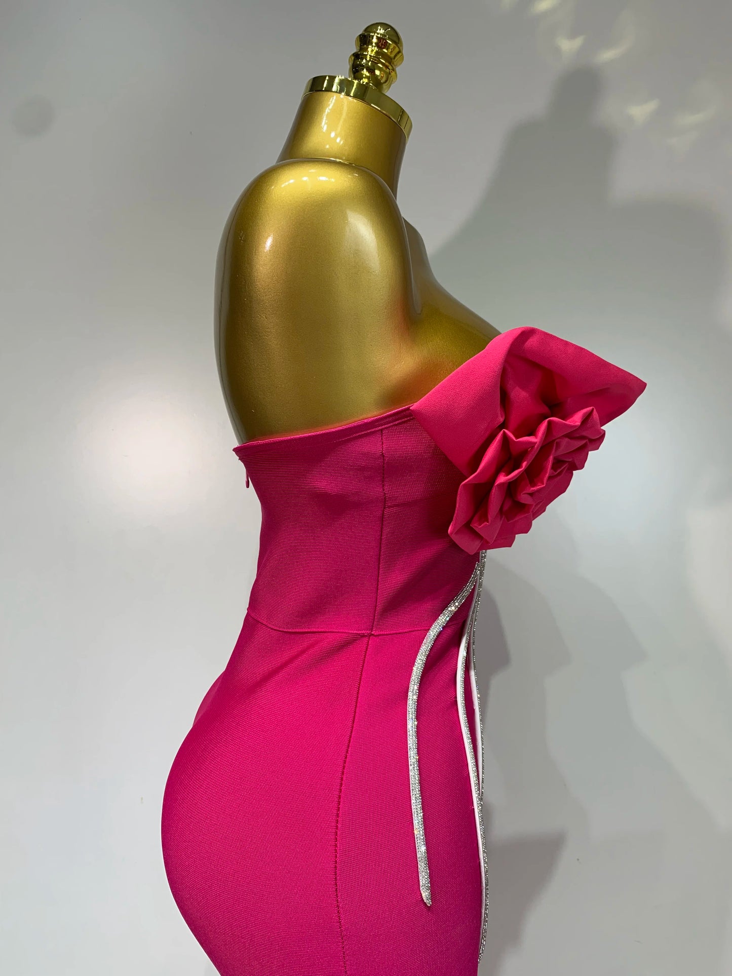 Luxury Birthday Party Dresses Women Elegant Bandage Bodycon Dress Strapless Appliques Sparkly Diamond Evening Club Outfit