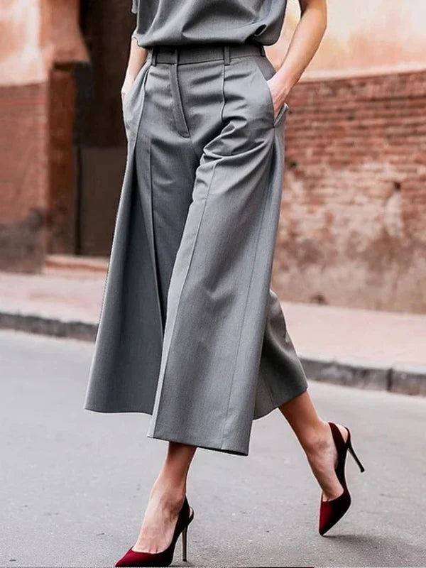 Krisstargirls 2025 Gray V-neck T-Shirts for Women Summer Loose Zipper Short Sleeves Office Leisure Fashion Elegant Tops Lady