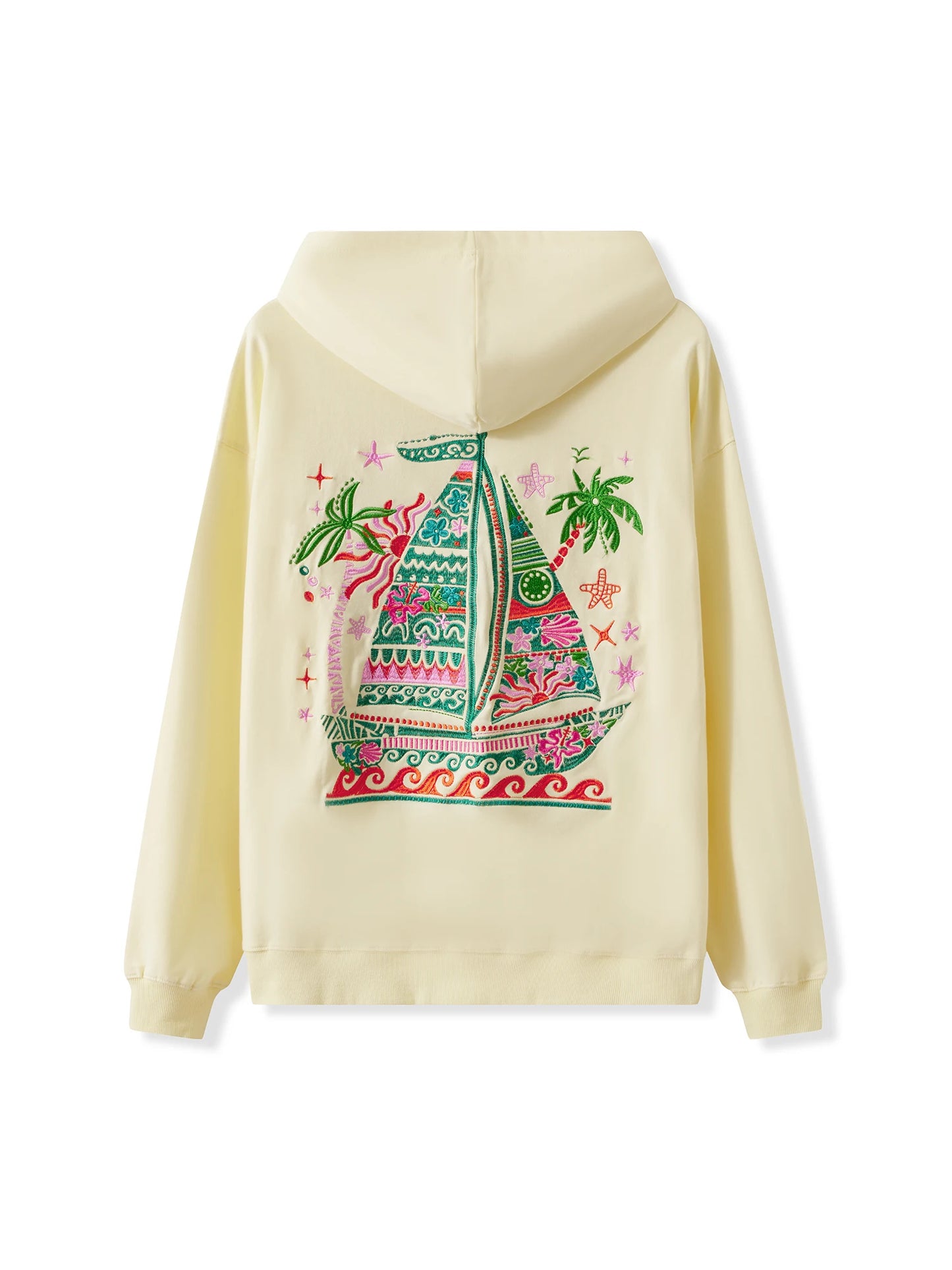 Women's Spring Autumn Hooded Sweatshirt Long Sleeve Pattern Embroidery Hoodie Pullover