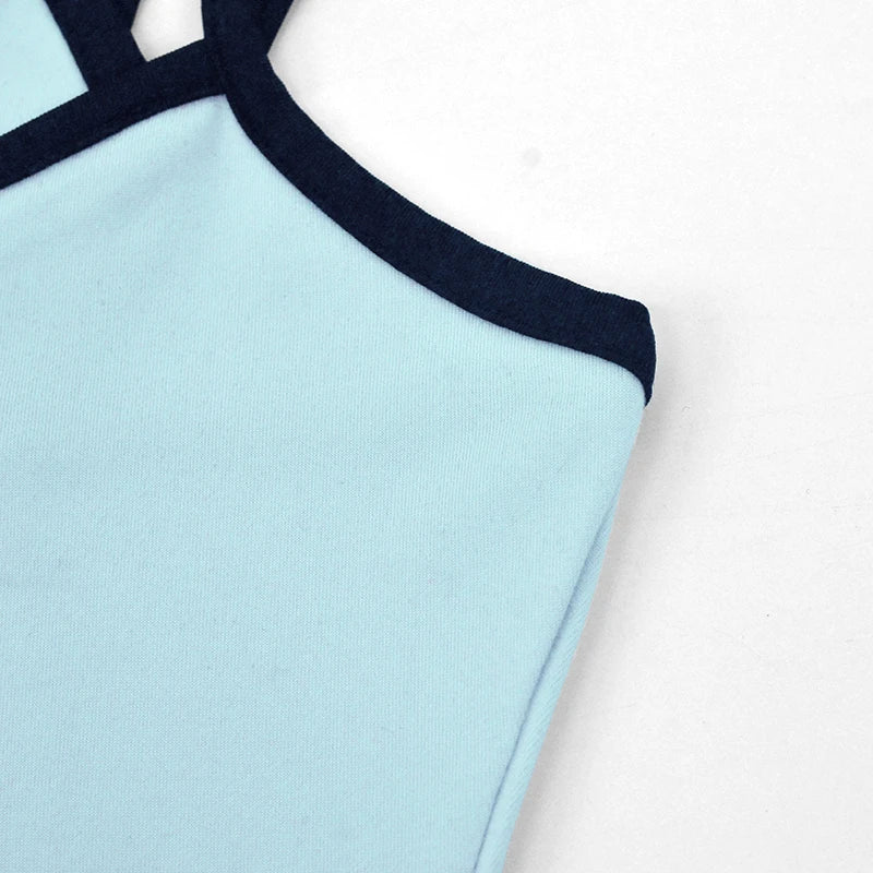 Women Sports Bodysuits Solid Summer Sexy Sling Sleeveless Casual Slim Bodysuits Fashion O-Neck Embroidery Letter Skinny Rompers