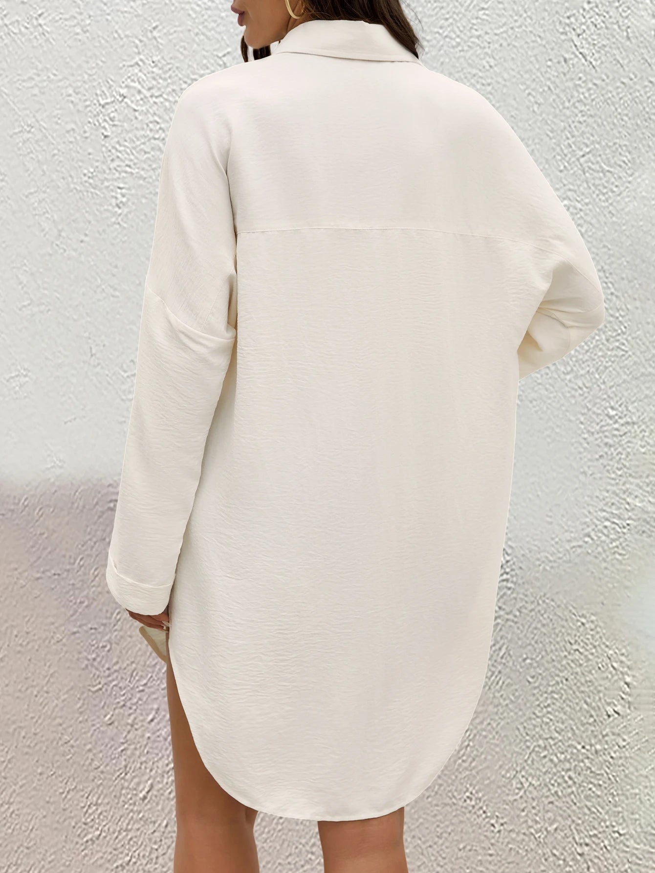Women's modern swimsuit smock shirt Button up shirt dress top