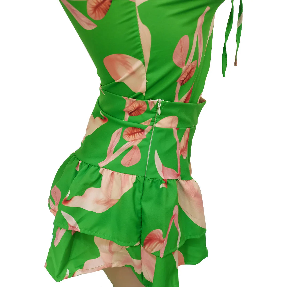 CM.YAYA Elegant Beach Printed Women's Set 2022 Summer Sleeveless Ruffles Hem Tank Crop Tops Shorts Matching Two 2 Piece Set