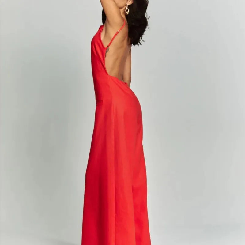 Summer Women's Jumpsuit Long Pants Sleeveless High Waist Wide Leg Ankle-length Pants Solid Color Casual Fashion Women's 2025